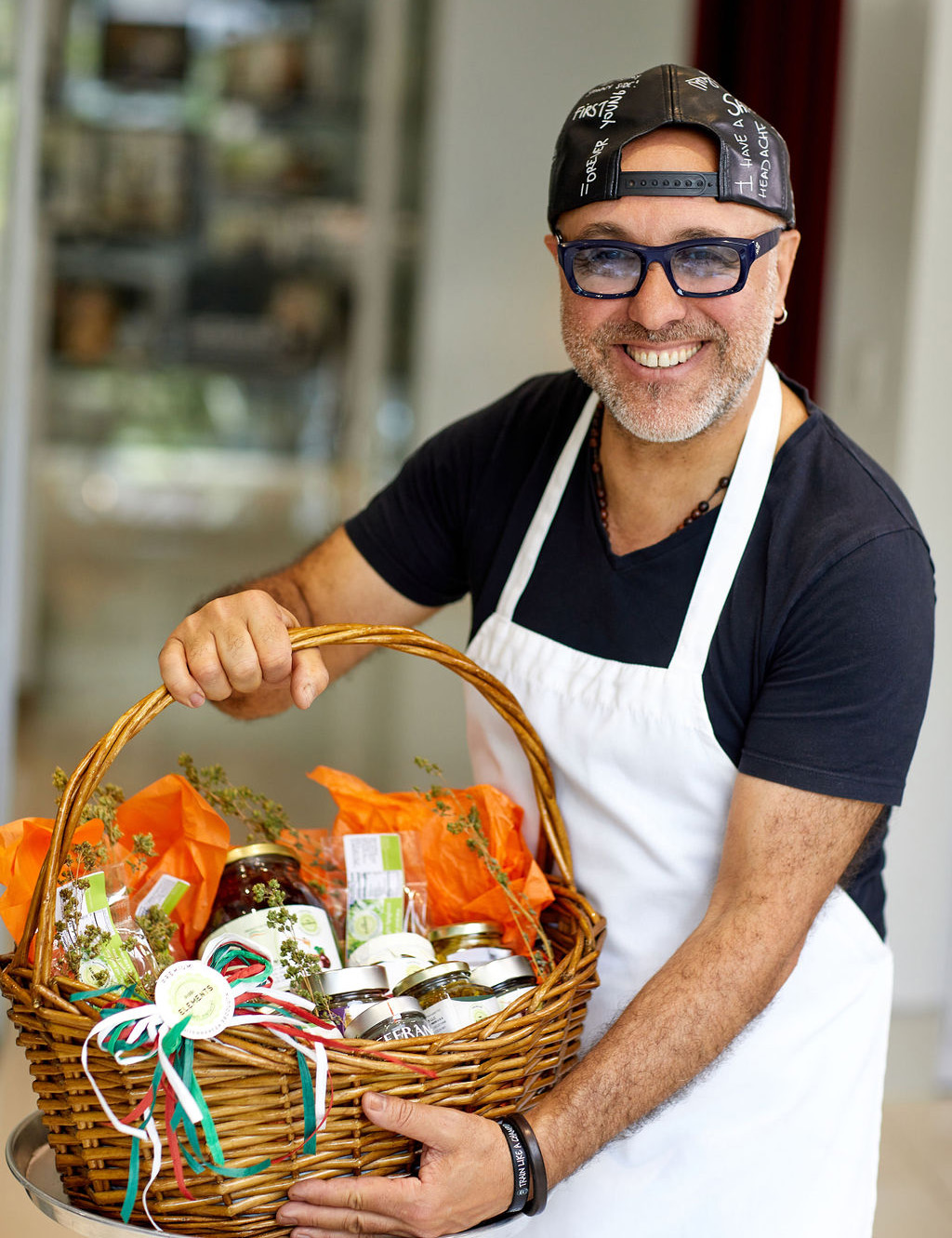 Piero Pirri with a finished batch of product