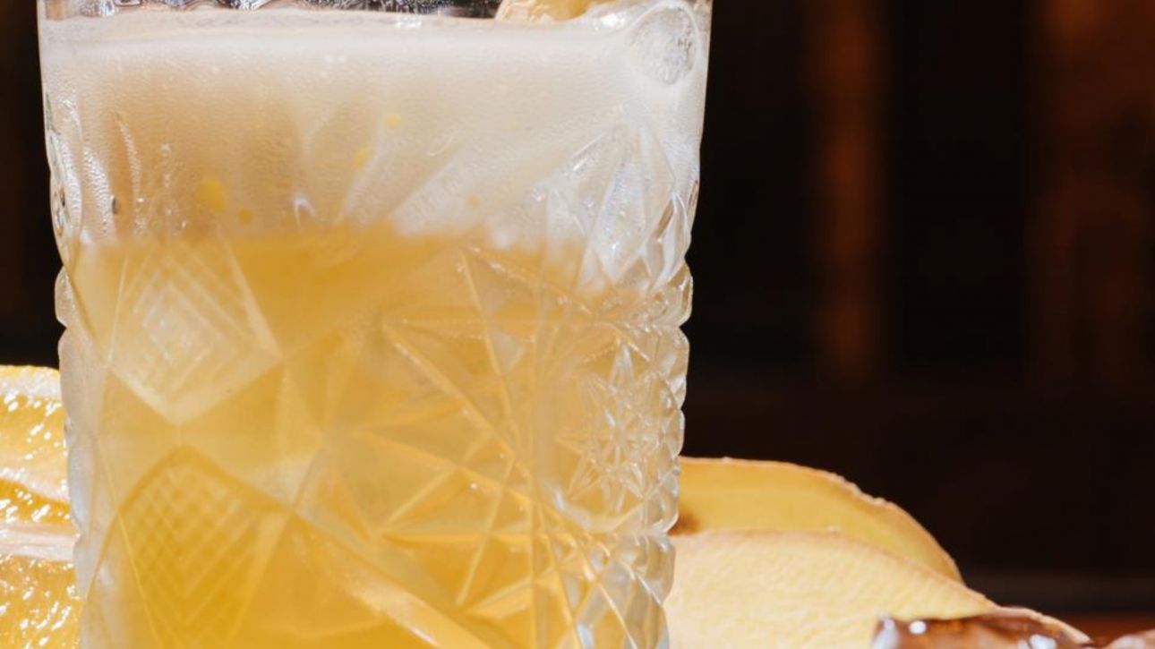 A glass of soft drink